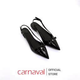 Thumbnail Giày Cao Gót Đế Bệt 2cm Khuyết Eo Mika Mũi Nhọn Đính Nơ Carnaval Siêu Sang - VS123 2