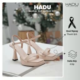 Thumbnail Giày Cao Gót Đế Vuông 9P Quai Ngang Đúp Trước 3P VENESSA HADU M967 Da PU Cao Cấp BH 12T 3