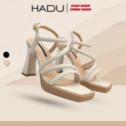 Thumbnail Giày Cao Gót Đế Vuông 9P Đúp Trước 2P Dây Chéo HADU M963 Da PU Cao Cấp Đế TPR Chống Trơn BH 12T 1
