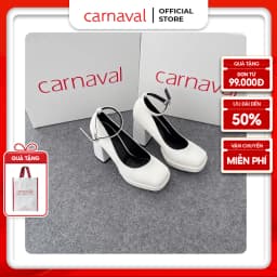 Thumbnail Giày Cao Gót Đế Vuông Cao 9cm Carnaval Có Quai Mũi Vuông Sang Trọng, Qúy Phái - VS95 1