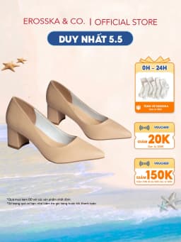 Thumbnail Giày cao gót Erosska mũi nhọn kiểu dáng cơ bản cao 5cm màu kem ver 3 _ EP011 1