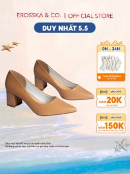 Thumbnail Giày cao gót Erosska mũi nhọn kiểu dáng cơ bản cao 5cm màu bò _ EP011 1