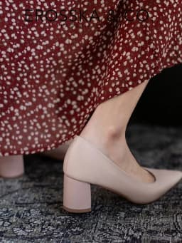 Thumbnail Giày cao gót Erosska mũi nhọn kiểu dáng cơ bản cao 5cm màu bò _ EP011 4