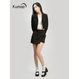 Thumbnail Giày Cao Gót Kumoo ALLISHEEL GCG-KUMO-012 Màu Đen Trắng Chất Da Nappa Dáng Mary Jane Đế LugSole 7cm 2