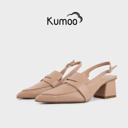 Thumbnail Giày Cao Gót Kumoo Kuro Mzu GCG-KUMO-025-B Màu Be Mũi Nhọn Gót Vuông Phong Cách Công Sở Điển Hình 1