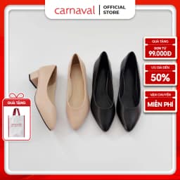 Thumbnail Giày Cao Gót Mũi Nhọn Carnaval Phong Cách Công Sở Gót Vuông Cao 4cm - VS85 1