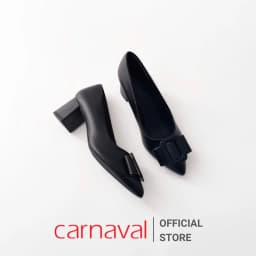 Thumbnail Giày Cao Gót Mũi Nhọn Đính Khóa Carnaval Gót Vuông 5cm Phong Cách Công Sở Sang Trọng - VS77 2