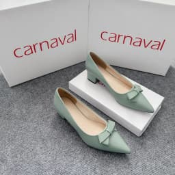 Thumbnail Giày cao gót mũi nhọn đính nơ Carnaval siêu xinh gót vuông cao 4cm - VS62 2