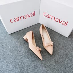 Thumbnail Giày cao gót mũi nhọn đính nơ Carnaval siêu xinh gót vuông cao 4cm - VS62 4