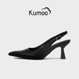 Thumbnail Giày Cao Gót Mũi Nhọn KUMOO JESSI HEEL Giày Slingback GCG-KUMO-022-A Màu Đen Da Thật Vừa Vặn Mềm Mại 1