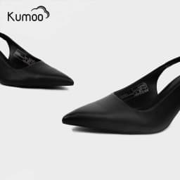 Thumbnail Giày Cao Gót Mũi Nhọn KUMOO JESSI HEEL Giày Slingback GCG-KUMO-022-A Màu Đen Da Thật Vừa Vặn Mềm Mại 3
