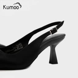 Thumbnail Giày Cao Gót Mũi Nhọn KUMOO JESSI HEEL Giày Slingback GCG-KUMO-022-A Màu Đen Da Thật Vừa Vặn Mềm Mại 4