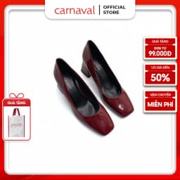 Thumbnail Giày Cao Gót Mũi Vuông Carnaval Sang Trọng 7 Phân Da Bóng Cao Cấp - VS67 1