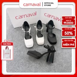 Thumbnail Giày cao gót mũi vuông sang trọng thiết kế hiện đại cao cấp gót vuông 9cm Carnaval - VS11 1