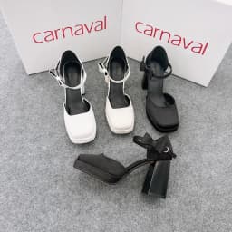 Thumbnail Giày cao gót mũi vuông sang trọng thiết kế hiện đại cao cấp gót vuông 9cm Carnaval - VS11 2