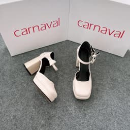 Thumbnail Giày cao gót mũi vuông sang trọng thiết kế hiện đại cao cấp gót vuông 9cm Carnaval - VS11 4