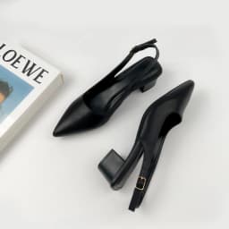 Thumbnail Giày Cao Gót Nữ 3 Phân Mũi Nhọn Dáng Slingback, Guốc Nữ Đế Vuông Kín Mũi Sang Trọng NU223 3