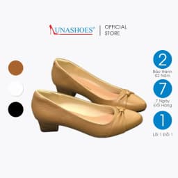 Thumbnail Giày cao gót nữ 3p LUNASHOES 5007 giày da bò thật đi êm chân, dễ phối đồ chất lượng cao giầy vnxk 2