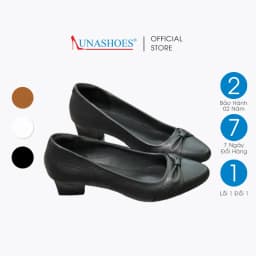 Thumbnail Giày cao gót nữ 3p LUNASHOES 5007 giày da bò thật đi êm chân, dễ phối đồ chất lượng cao giầy vnxk 3