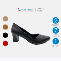 Thumbnail Giày cao gót nữ 5 phân LUNASHOES 5006 mũi nhọn gót vuông da bò mềm êm chân dễ phối đồ bảo hành 2 năm 1