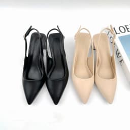 Thumbnail Giày Cao Gót Nữ 5cm Thời Trang Da Thật NUDDO, Guốc Nữ Mũi Nhọn Hở Gót Cao Cấp N500D 2