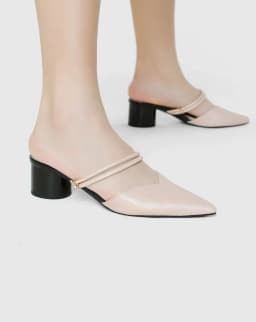 Thumbnail Giày Cao Gót Nữ 5cm Thời Trang JUNO Giày Mules Mũi Nhọn Gót Trụ CG05097 2