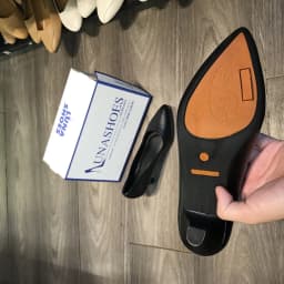 Thumbnail Giày cao gót nữ 5p da bò thật đế vuông mũi nhọn LUNASHOES 5702 mềm êm chân màu đen bảo hành 2 năm 3