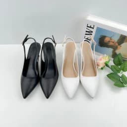 Thumbnail Giày Cao Gót Nữ Bít Mũi 7 Phân Mũi Nhọn, Guốc Nữ Slingback Hở Gót Đế Nhọn Sang Trọng NUDDO NL712 1