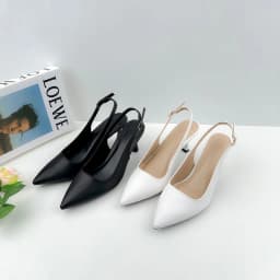 Thumbnail Giày Cao Gót Nữ Bít Mũi 7 Phân Mũi Nhọn, Guốc Nữ Slingback Hở Gót Đế Nhọn Sang Trọng NUDDO NL712 2