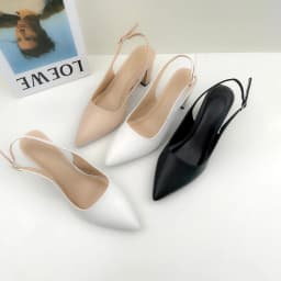 Thumbnail Giày Cao Gót Nữ Bít Mũi 7 Phân Mũi Nhọn, Guốc Đế Vuông 7cm Dáng Slingback Hở Gót Công Sở NUDDO N888 2