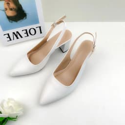 Thumbnail Giày Cao Gót Nữ Bít Mũi 7 Phân Mũi Nhọn, Guốc Đế Vuông 7cm Dáng Slingback Hở Gót Công Sở NUDDO N888 3