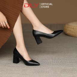 Thumbnail Giày cao gót nữ bít mũi DILY mũi nhọn thời trang gót vuông basic cao 6.5cm_ AA0265 1