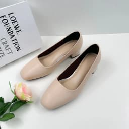 Thumbnail Giày Cao Gót Nữ Bít Mũi Đế Vuông 3cm Cao Cấp, Giày Công Sở Nữ Da Thật Mũi Vuông NUDDO N3D01 1