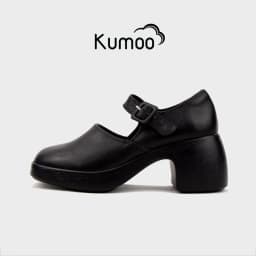 Thumbnail Giày Cao Gót Nữ Công Sở KUMOO MARRY BLOCK HEEL GCG-KUMO-014-A Màu Đen Đế 7cm Chất Da Nappa Cao Cấp 1