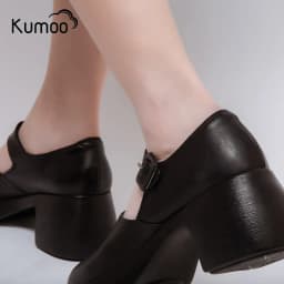 Thumbnail Giày Cao Gót Nữ Công Sở KUMOO MARRY BLOCK HEEL GCG-KUMO-014-A Màu Đen Đế 7cm Chất Da Nappa Cao Cấp 3