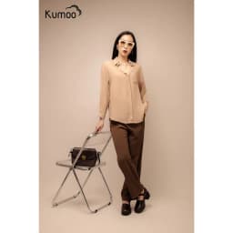 Thumbnail Giày Cao Gót Nữ Công Sở KUMOO MARRY BLOCK HEEL GCG-KUMO-014-B Màu Nâu Đế 7cm Chất Da Nappa Cao Cấp 2