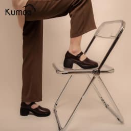 Thumbnail Giày Cao Gót Nữ Công Sở KUMOO MARRY BLOCK HEEL GCG-KUMO-014-B Màu Nâu Đế 7cm Chất Da Nappa Cao Cấp 3
