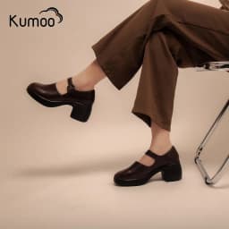 Thumbnail Giày Cao Gót Nữ Công Sở KUMOO MARRY BLOCK HEEL GCG-KUMO-014-B Màu Nâu Đế 7cm Chất Da Nappa Cao Cấp 4