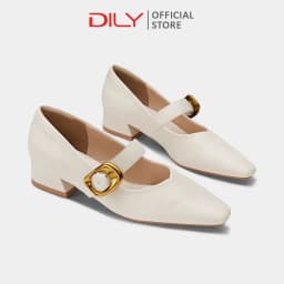 Thumbnail Giày cao gót nữ DILY mũi vuông sang trọng, giày bít mũi gót vuông cao 3cm DL0562 1