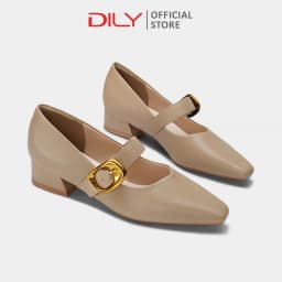 Thumbnail Giày cao gót nữ DILY mũi vuông sang trọng, giày bít mũi gót vuông cao 3cm DL0562 2