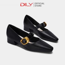 Thumbnail Giày cao gót nữ DILY mũi vuông sang trọng, giày bít mũi gót vuông cao 3cm DL0562 3
