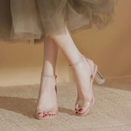 Thumbnail Giày cao gót nữ DILY quai mảnh gót trụ tròn trong suốt, sandal cao gót nữ mũi tròn cao 7.5cm_AA0335 2