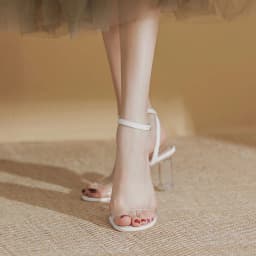Thumbnail Giày cao gót nữ DILY quai mảnh gót trụ tròn trong suốt, sandal cao gót nữ mũi tròn cao 7.5cm_AA0335 3