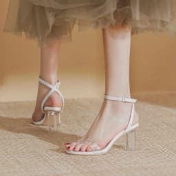 Thumbnail Giày cao gót nữ DILY quai mảnh gót trụ tròn trong suốt, sandal cao gót nữ mũi tròn cao 7.5cm_AA0335 4