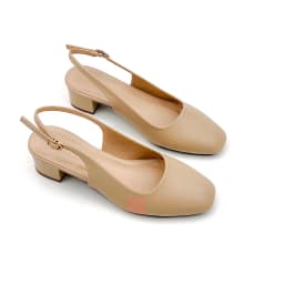 Thumbnail Giày cao gót nữ đế vuông 3 phân mũi vuông da mềm dáng slingback quai hậu sang trọng Nuddo_N333 4