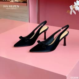 Thumbnail Giày cao gót nữ, giày cưới HÀ HUYỀN nơ nhí quai hậu gót nhọn 9cm - CG2016 1