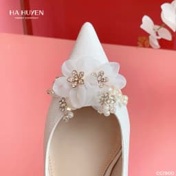 Thumbnail Giày cao gót nữ, giày cưới HÀ HUYỀN vân nhũ hoa voan gót nhọn 9cm - CG1900 2