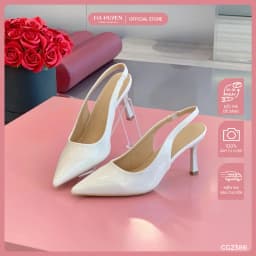 Thumbnail Giày cao gót nữ HÀ HUYỀN bóng trơn mũi nhọn quai hậu gót nhọn 7cm - CG2386 1