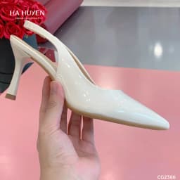 Thumbnail Giày cao gót nữ HÀ HUYỀN bóng trơn mũi nhọn quai hậu gót nhọn 7cm - CG2386 3