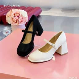 Thumbnail Giày cao gót nữ HÀ HUYỀN da lì mép nổi khuy cài kín gót gót vuông 7cm - CG2426 3